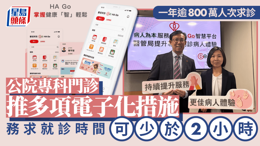 一年逾800萬人次求診 公院專科門診推多項電子化措施 務求就診時間可少於2小時