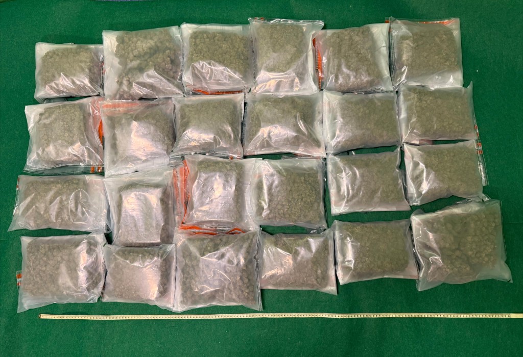 檢獲的懷疑大麻花。政府新聞處圖片