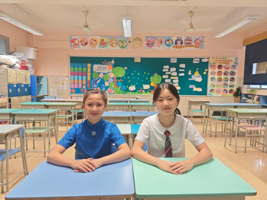两姊妹于保良局田家炳小学毕业后各自升中，姐姐颂慇升读跑马地圣保禄书院，妹妹琬慇则升读土瓜湾协恩中学。（图片：莫家文摄）
