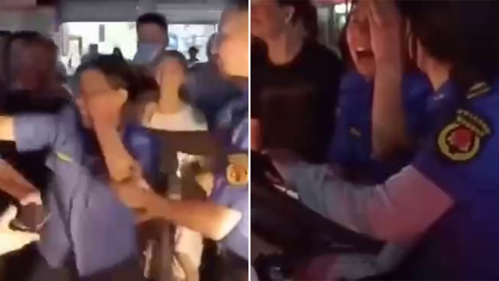 女城管勸架被攤販顧客打哭,眼角受傷縫了三針。