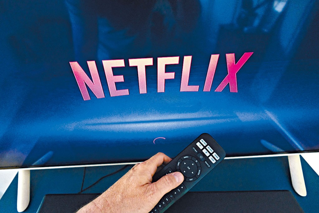 電視屏幕上的Netflix標誌。