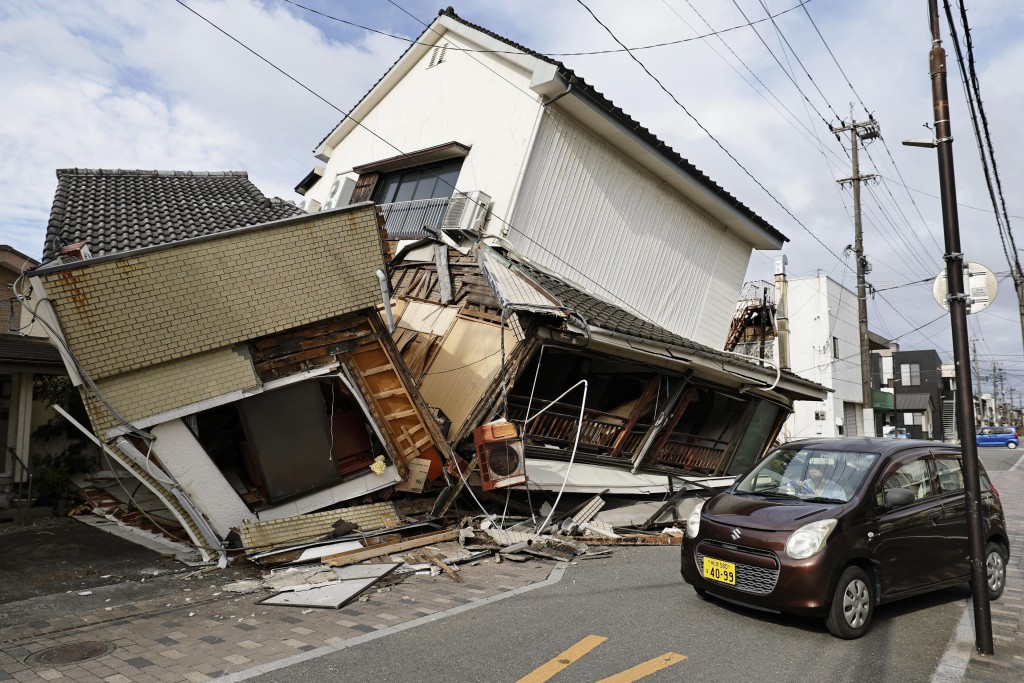 熊本县7.1级地震，造成巨大破坏。美联社