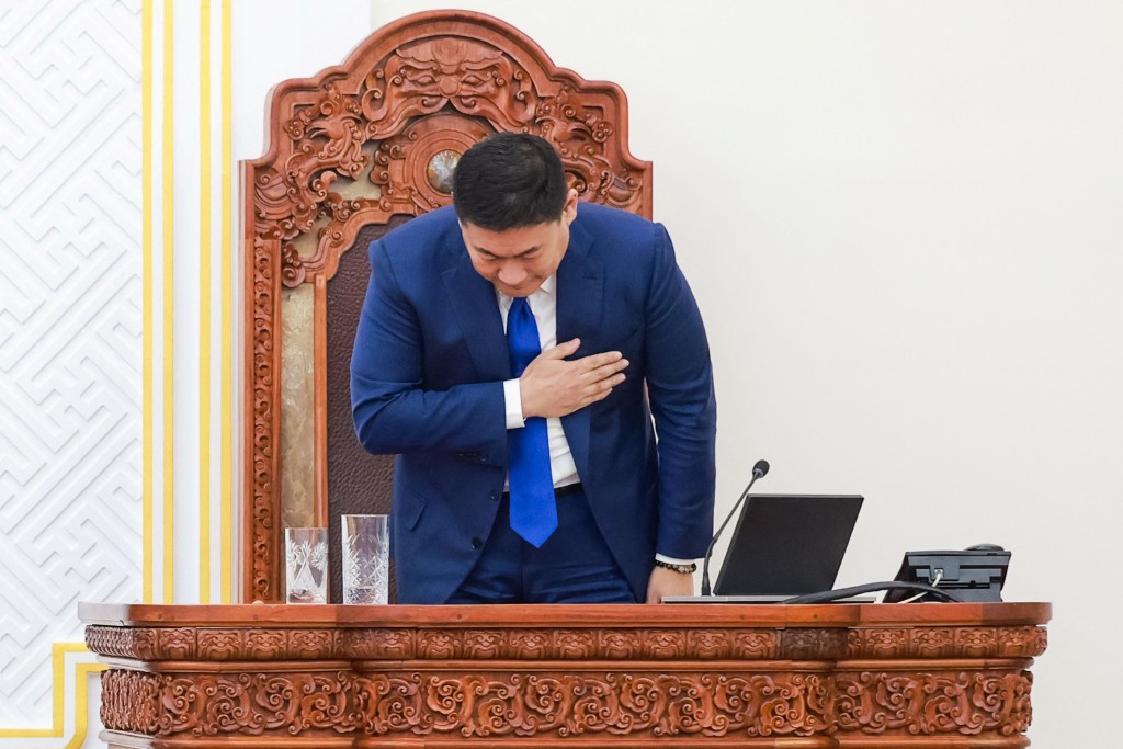 蒙古國總理奧雲額爾登被迫下台。法新社 蒙古國總理奧雲額爾登被迫下台。法新社