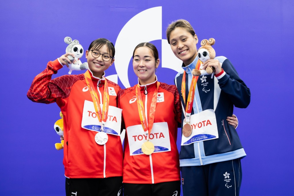 陳睿琳勇奪女子S14級100米背泳銅牌。照片由中國香港殘疾人奧委會提供