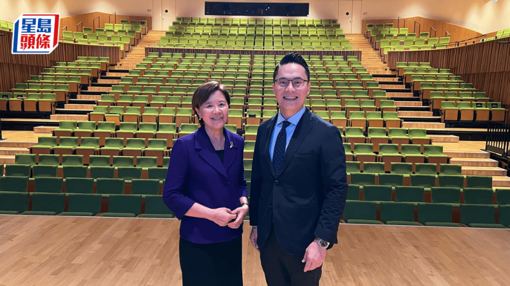 立法會議員梁熙(右)今日與香港科技大學校長葉玉如及學校管理層會面。梁熙Facebook