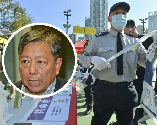 支聯會主席李卓人(小圖)質疑當局不斷收緊做法,是要做到「政治口號清零」。資料圖片