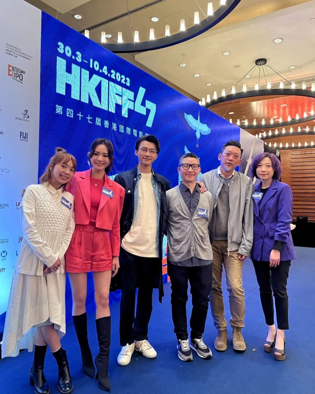 被Peter打到嘔的黃呈欣(左一),早前跟Peter和Sze Sze出席《命案》記者會。