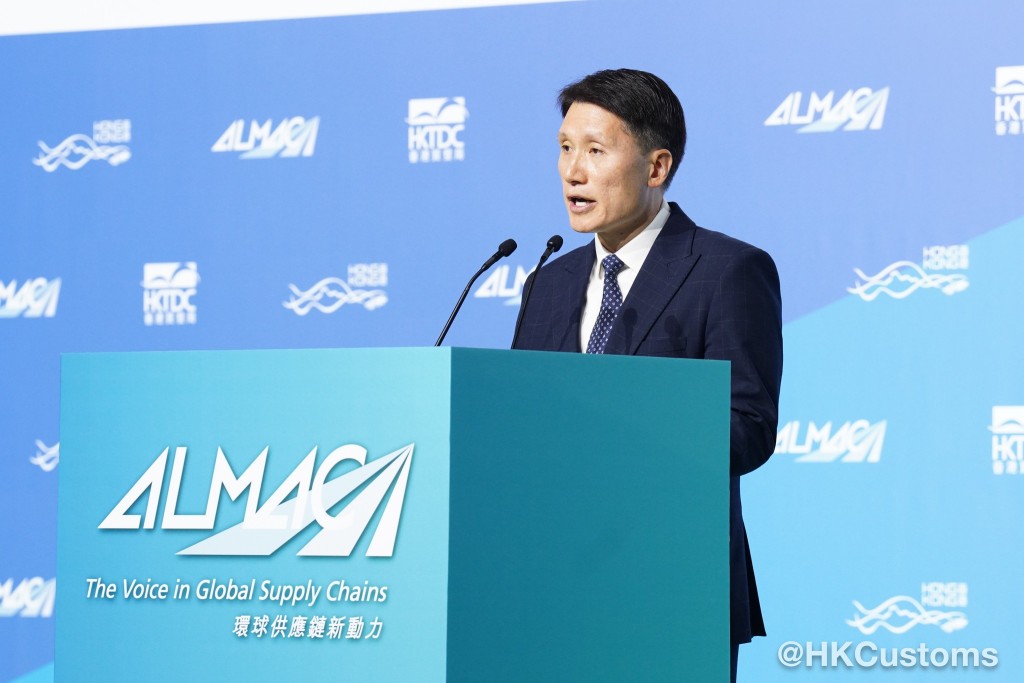 胡偉軍致辭時表示，面對國際貿易變化，香港必須透過科技創新提升港口競爭力。香港海關fb圖片