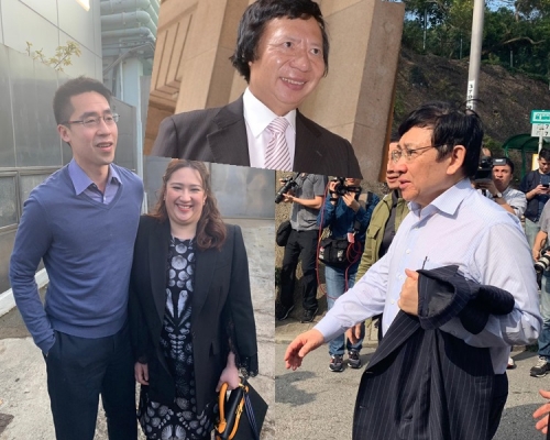 郭基煇和郭曉妍（左）及郭炳聯（右）已到監獄外準備迎接郭炳江（小圖）。