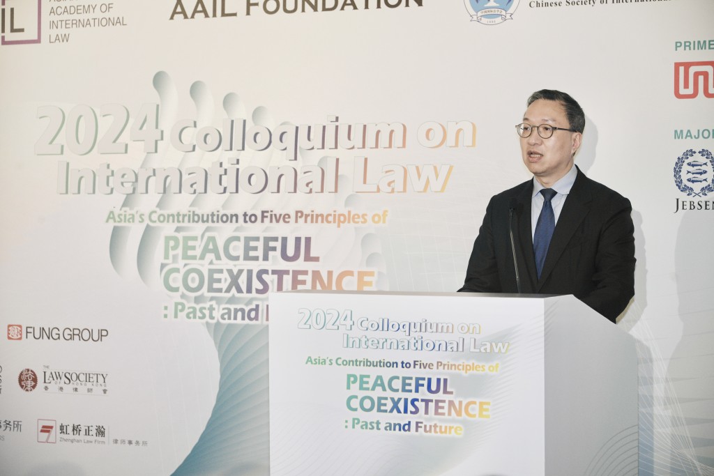 林定國指和平解決糾紛是「和平共處五項原則」的重要內容。陳浩元攝