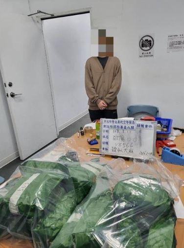 香港工程師欠債運毒，攜帶值242萬大麻花闖關台灣失敗被捕。