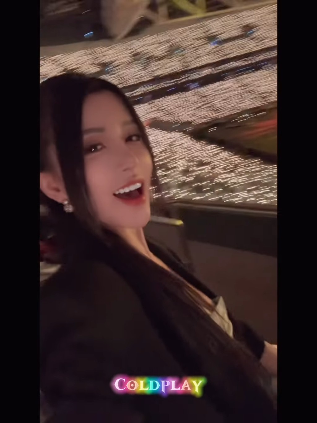 王力宏前女友、女團BY2成員Yumi孫雨亦分享在香港看Coldplay演唱會的影片。 王力宏前女友、女團BY2成員Yumi孫雨亦分享在香港看Coldplay演唱會的影片。
