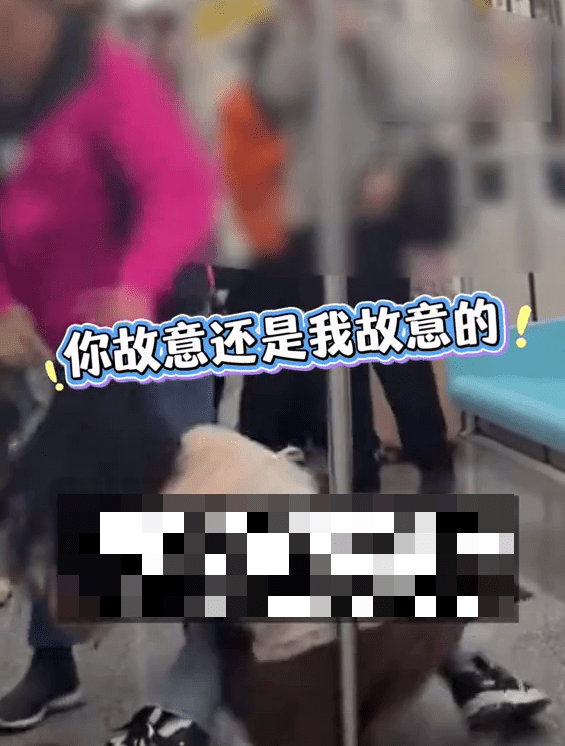 兩女上海地鐵為爭座位打大出手，扯頭髮抱摔技盡出。 網片截圖