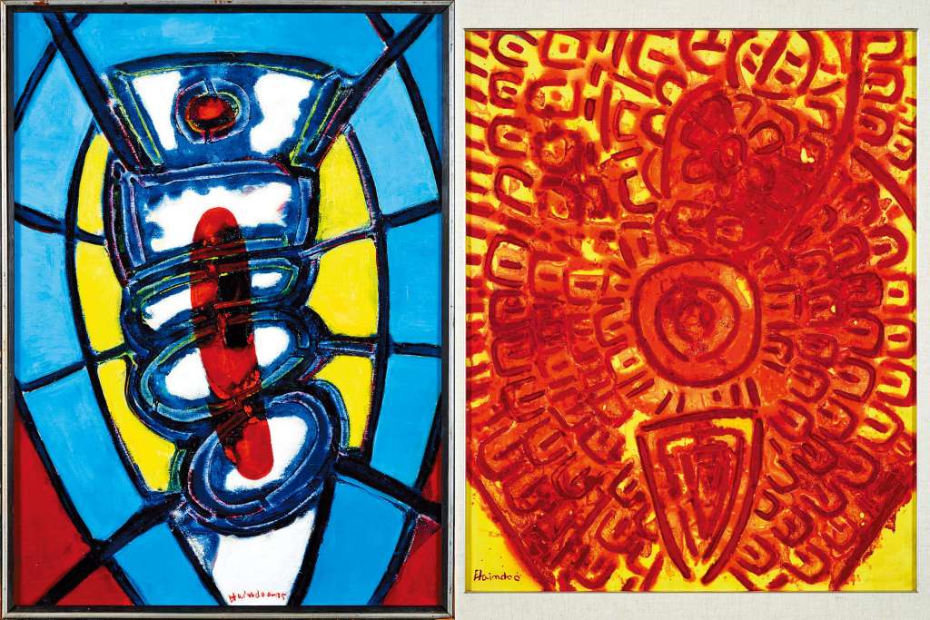 ●河麟斗的《曼多羅》（圖左）和《無題》（圖右）。