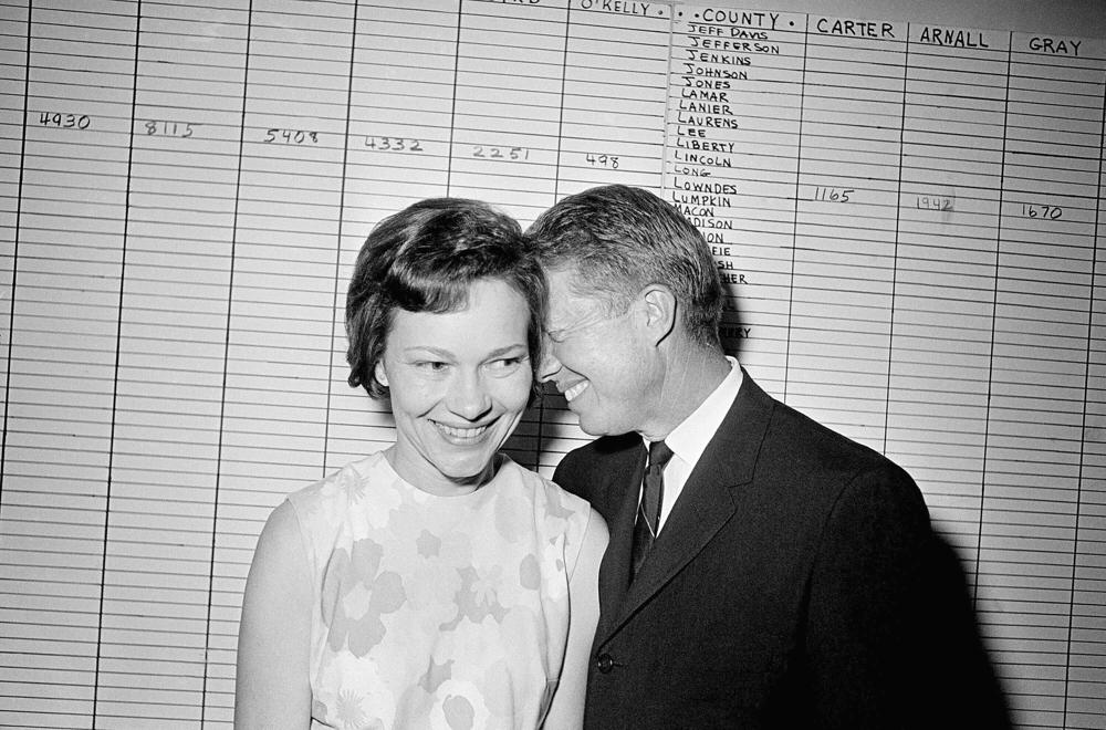 1966年卡特與羅莎琳合照。AP資料圖