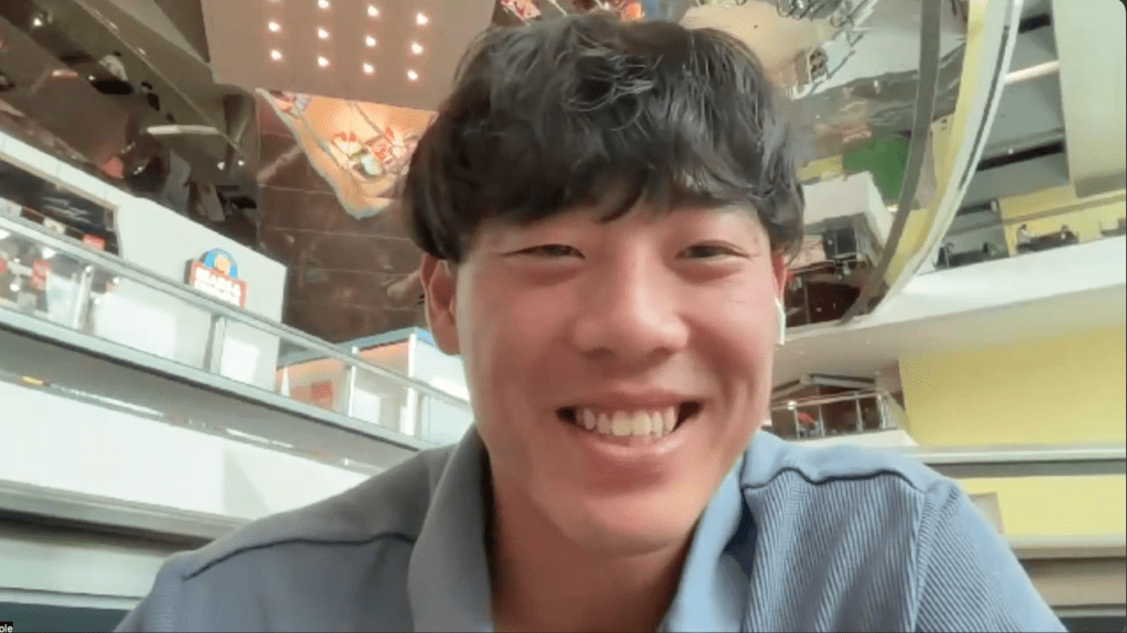 香港網球「一哥」黃澤林（Coleman）近日接受傳媒視像訪問。視像截圖