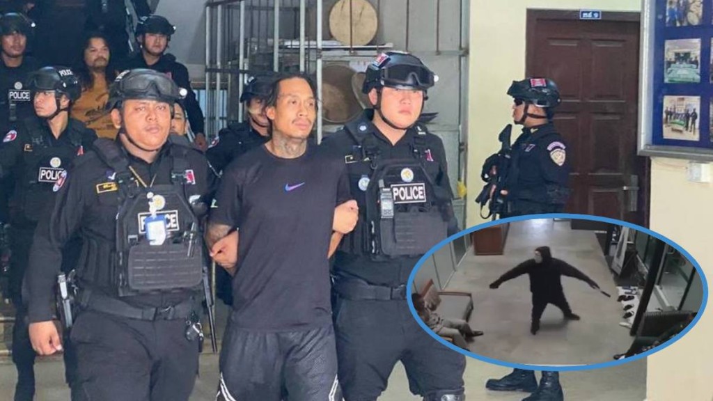 柬埔寨牙科醫院劫囚事件，11名疑犯今早被押往金邊初級法院。（圖：《柬中時報》）