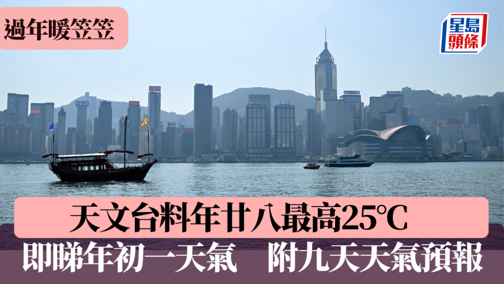 天氣｜過年暖笠笠 天文台料年廿八最高25°C 即睇年初一天氣（附九天天氣預報）
