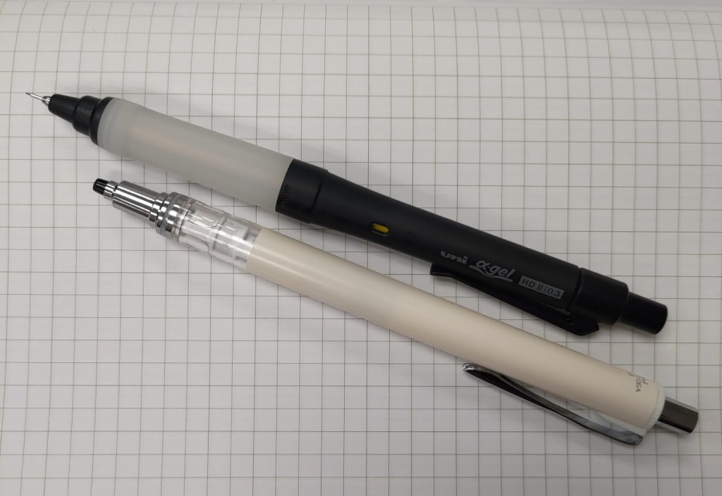 （上）Uni Switch Kuru Toga x Alpha-Gel、（下）Kuru Toga Advance