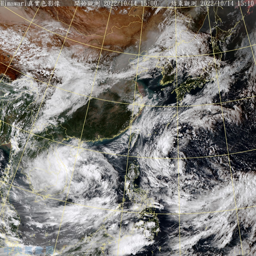 目前太平洋地区有3个热带气旋，分别在菲律宾东方海面、南沙岛海面、关岛东北东方。台湾中央气象局图片