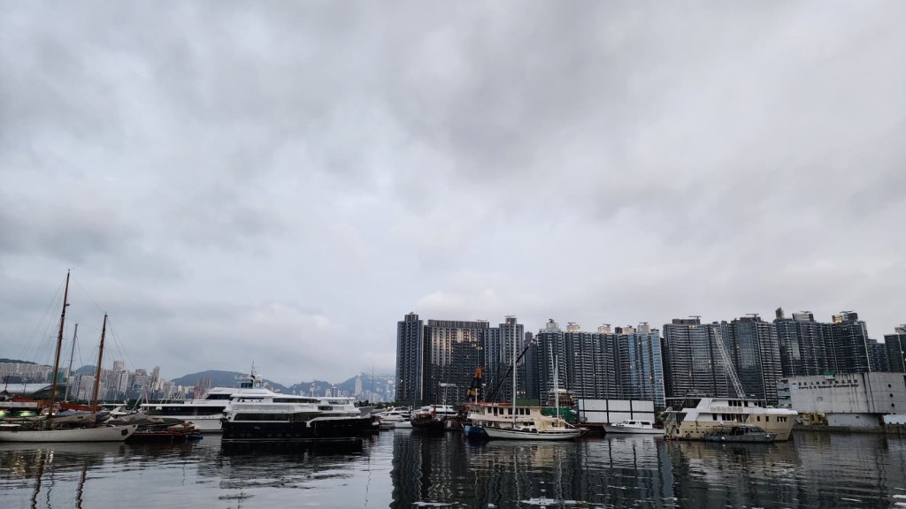 今日間中有驟雨及幾陣狂風雷暴，部分地區雨勢較大。黎志偉攝