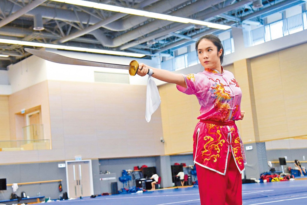 楊子瑩滿意自己在女子刀術和棍術的發揮。星島圖片