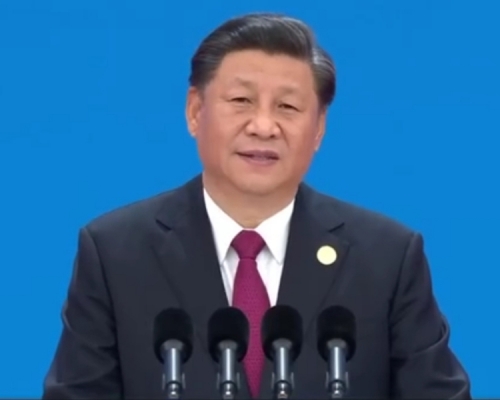 習近平在第二屆中國國際進口博覽會開幕式上的主旨演講。(網圖)