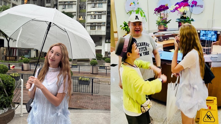 許靖韻無懼黑雨拒絕改期 現身新城受訪︰唔想打亂佢哋時間表
