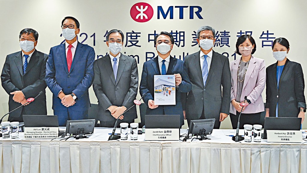 港鐵派發中期成績表，期內扭虧為盈，轉賺26.73億。