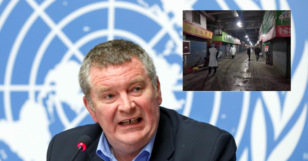 世衞迈克尔·瑞安表示，新冠病毒最初分布在全球各地，只是该病毒在武汉的海鲜市场被发现。AP