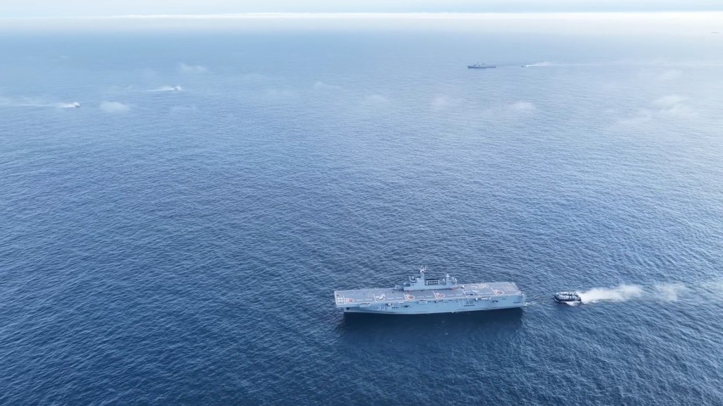 遼寧艦編隊完成遠海實訓。央視截圖