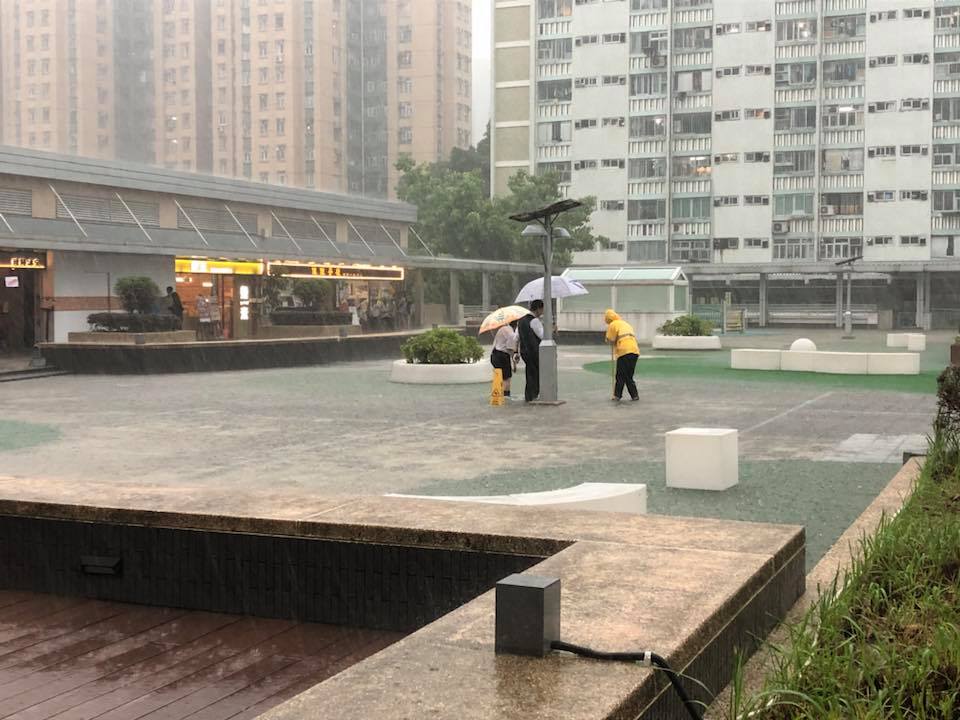 街市天台變泳池。網上圖片