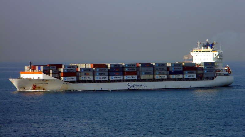 遇襲的美國貨船「馬士基切薩皮克號」。網上圖片