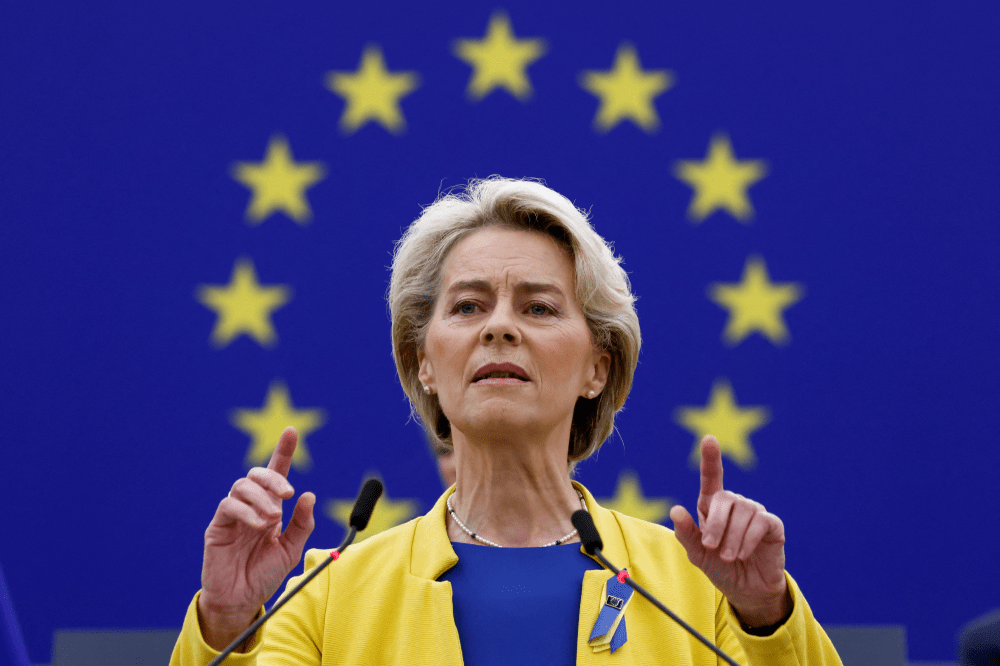 歐盟委員會主席馮德萊恩（Ursula von der Leyen）連續2年位居排榜首。 路透社