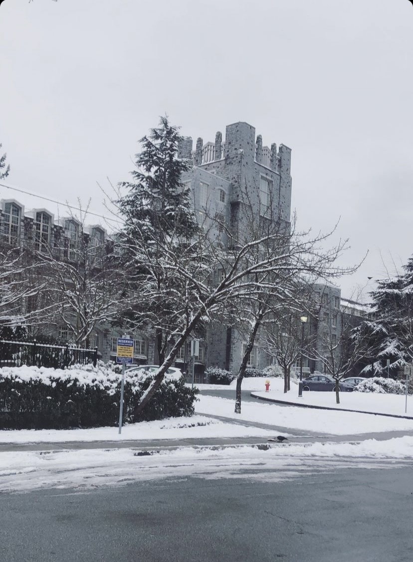 溫哥華一般氣候怡人，但冬天有機會降至零下五度。圖為冬天的英屬哥倫比亞大學。