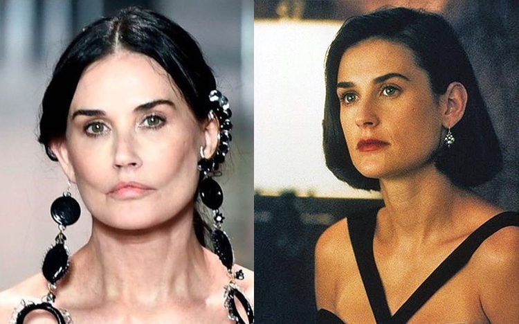 58岁的狄美摩亚出席时装骚，被指面容胶化，更有网民表示认不出她。