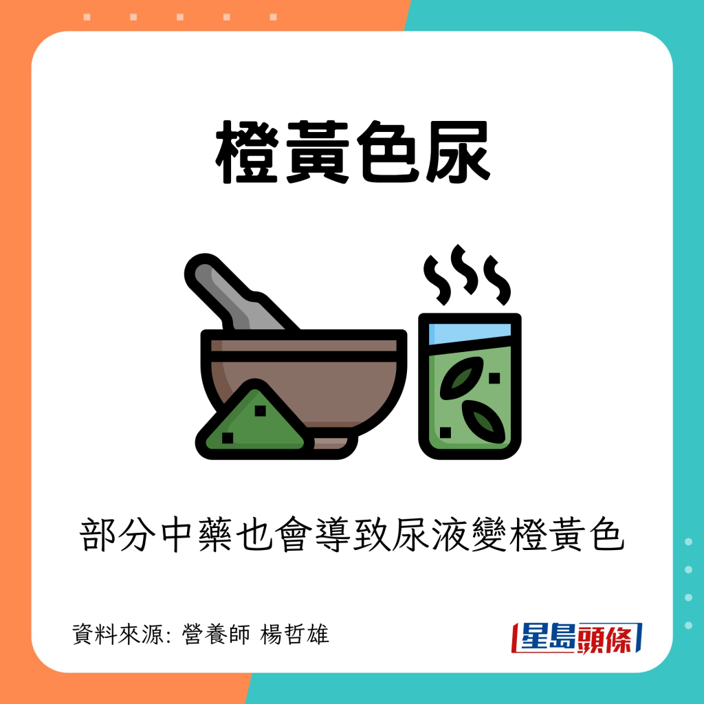 食物影響尿液顏色｜橙黃色尿