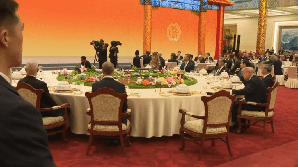 特朗普快速翻看了兩頁紙。 Youtube / The White House 特朗普快速翻看了兩頁紙。 Youtube / The White House