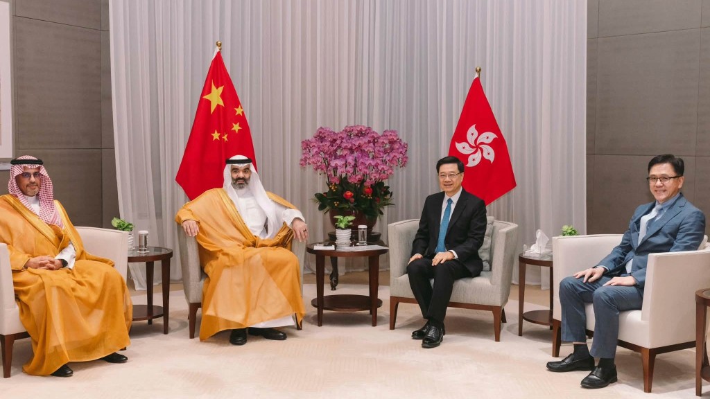 李家超與沙特阿拉伯通訊與資訊科技大臣Abdullah Alswaha 見面。李家超fb