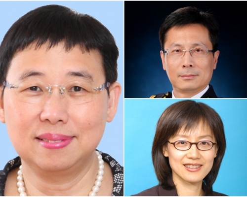 政府公布利敏貞(左)、林國良(右上)及王天予(右下)的新任命。
