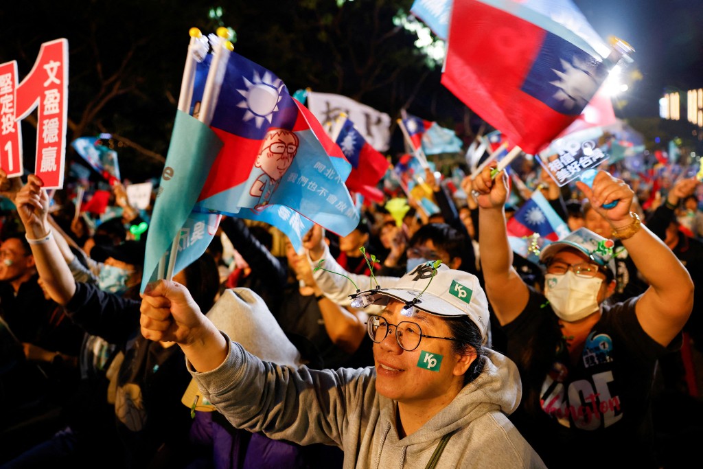 台灣大選倒數，國民黨支持者加緊拉票。 路透社