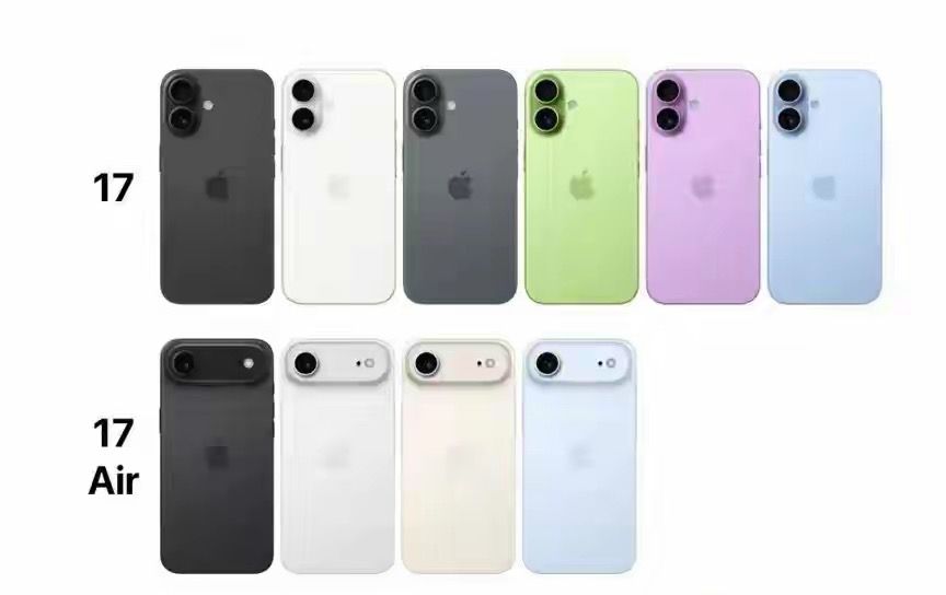 iPhone 17配色多達6種，新成員iPhone 17 Air則只有4色。