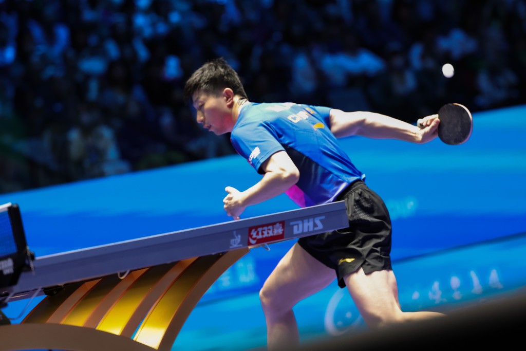 乒乓球世界盃，馬龍反勝林高遠。 公關圖片