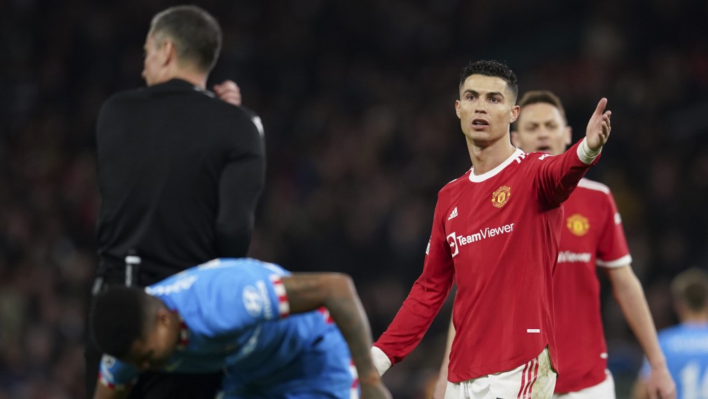 C朗不满向球证投诉。AP 