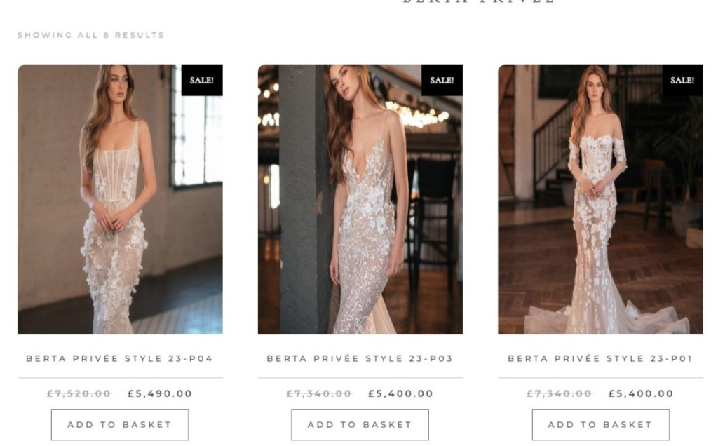 有婚紗網站出售黃心穎同款婚紗（左）的價錢，最近似乎正減價，認真慳家！