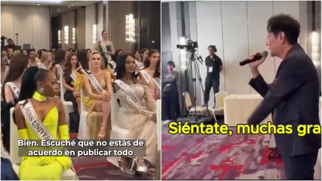 納瓦特當眾訓斥墨西哥小姐法蒂瑪·博世。 