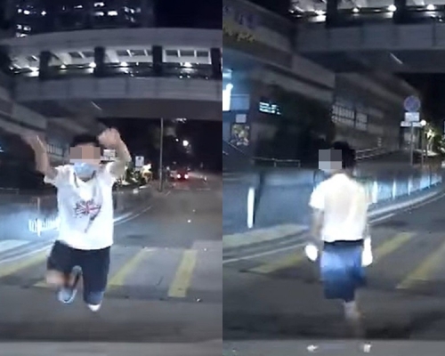 男子撲向私家車,在事敗後轉身離開。影片截圖