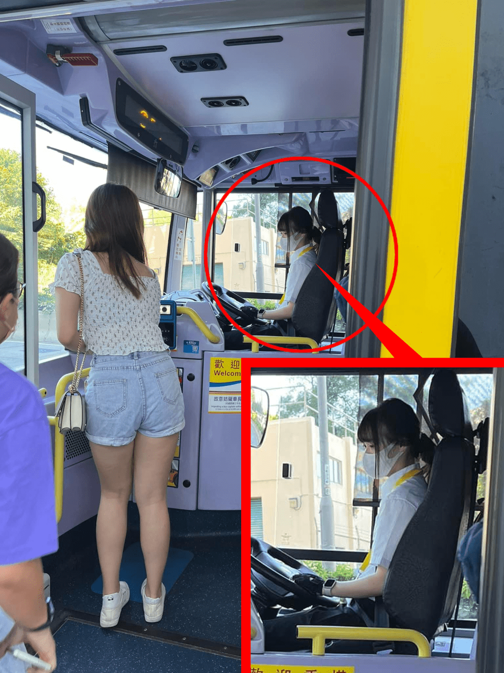 城巴“新仙气女车长”的相片虽只有这一张，而且离远拍摄，女车长又戴着口罩，但此消息已引发网民热议。