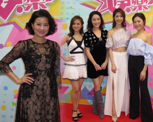 黎燕珊、向海嵐及陳曉華等為《娛樂大家》錄影。