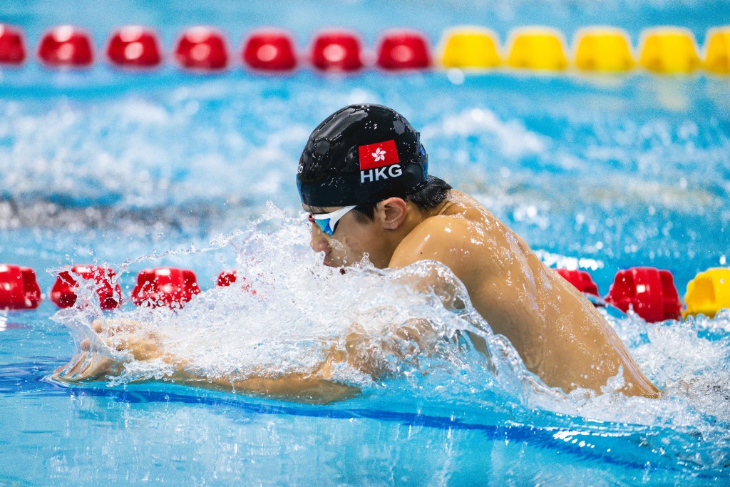 吳羽倫在男子200米蛙泳掛銀。港協暨奧委會圖片